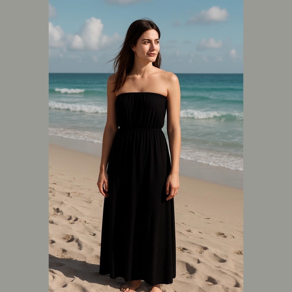 Old Navy Black Strapless Sundress Resort Wear